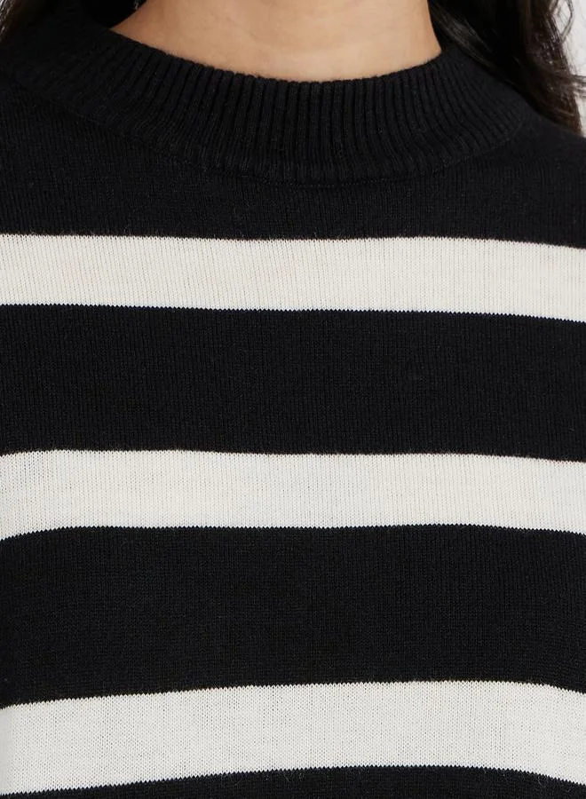 Styli Oversized Striped Sweater and Wide Leg Pants Co-Ords