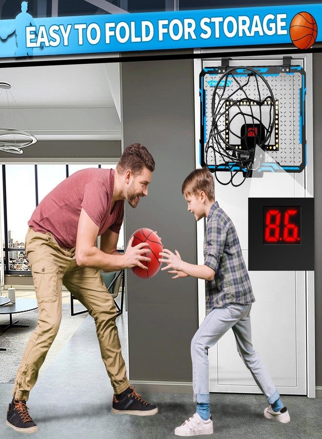 Doloowee Mini Basketball Hoop for Kids, Basketball Hoop Indoor with Lighted Electronic Scoreboard & 4 Balls, Basketball Toys for 3 4 5 6 7 8 9 10 11 12 Year Old Boys - Image 3
