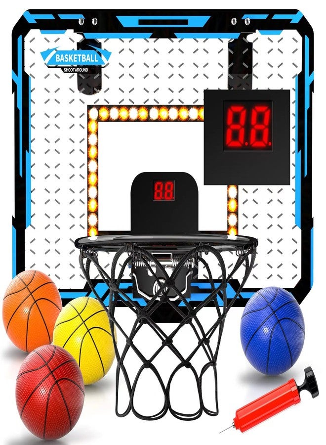 Doloowee Mini Basketball Hoop for Kids, Basketball Hoop Indoor with Lighted Electronic Scoreboard & 4 Balls, Basketball Toys for 3 4 5 6 7 8 9 10 11 12 Year Old Boys - Image 1