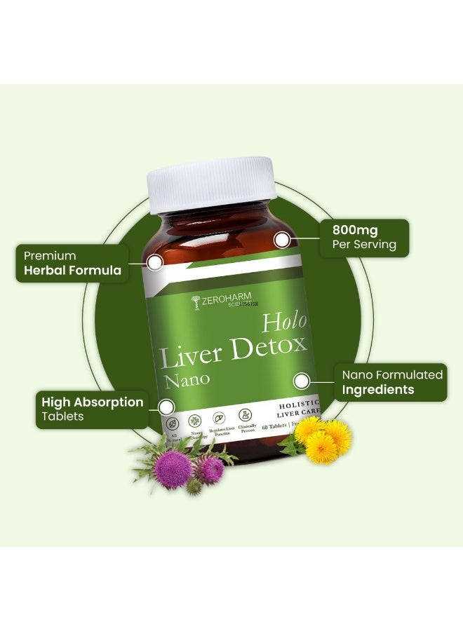 ZEROHARM Nano Liver Detox Supplement 800mg | Milk Thistle, Silymarin Extract, Dandelion & Turmeric | Supports Fatty Liver | Antioxidant Defense, Metabolism & Immune Function | 120 Tablets - Image 4