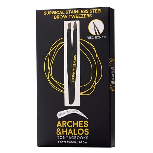 Arches & Halos Surgical Stainless Steel Eyebrow Tweezers - Groom, Pluck and Precisely Shape Brows - Ophthalmologist and Dermatologist Tested - 1 Pc - Image 3