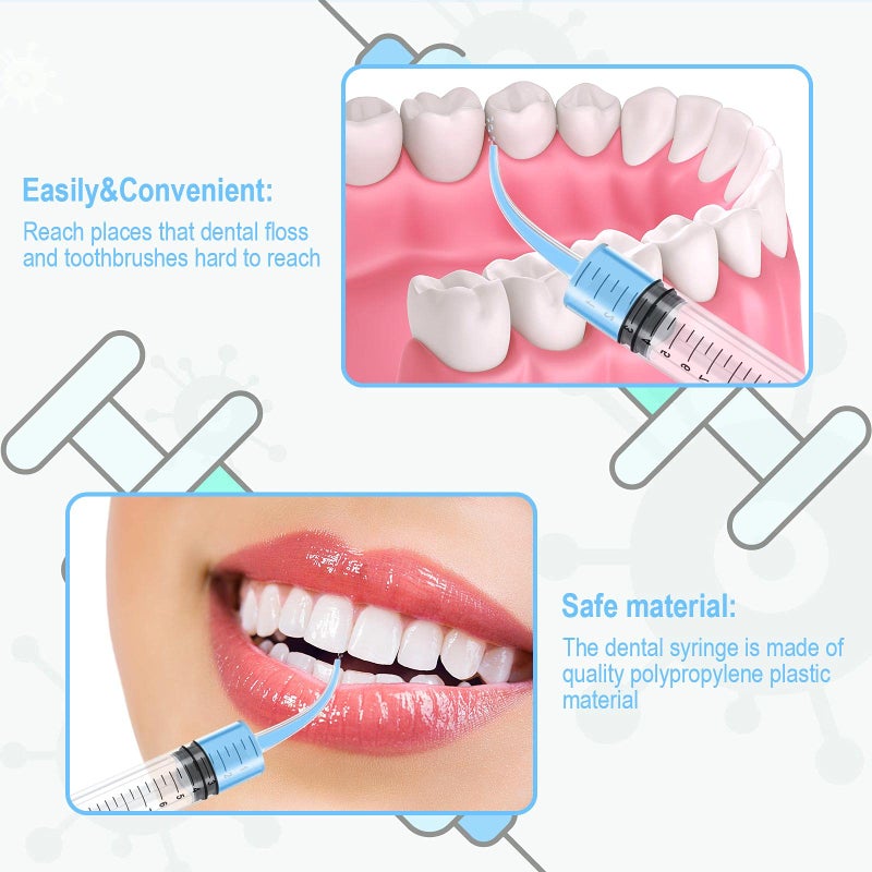 Nuanchu 3 Pack Syringe Dental Irrigation Plastic Syringe Liquid Graduated Oral Irrigator for Dental Cleaning(Curved Tip) - Image 4