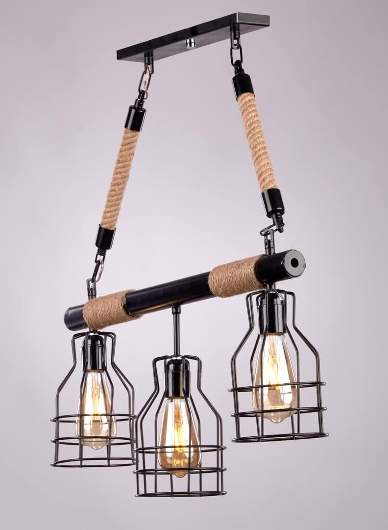 مدفع الثريا حبل أسود 3 مصابيح r1039 - Image 1