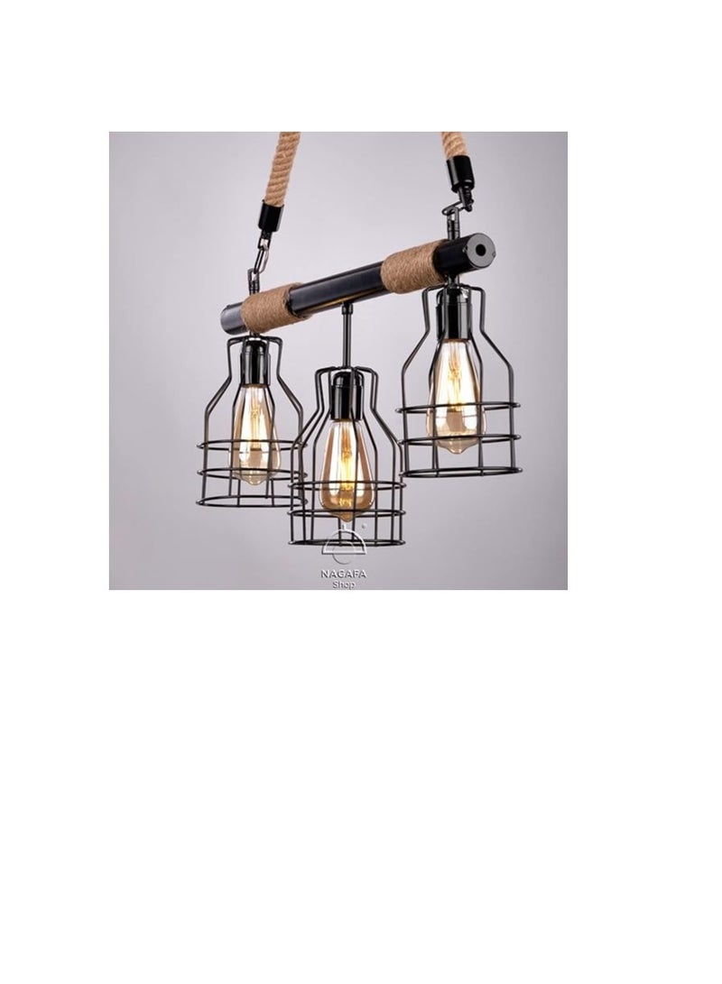 مدفع الثريا حبل أسود 3 مصابيح r1039 - Image 2