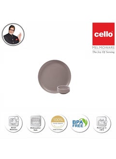 Cello Cello Melamin Earthen Buffet Set Mink Gray 18 Pcs Dinner Set (Grey)  - Image 3