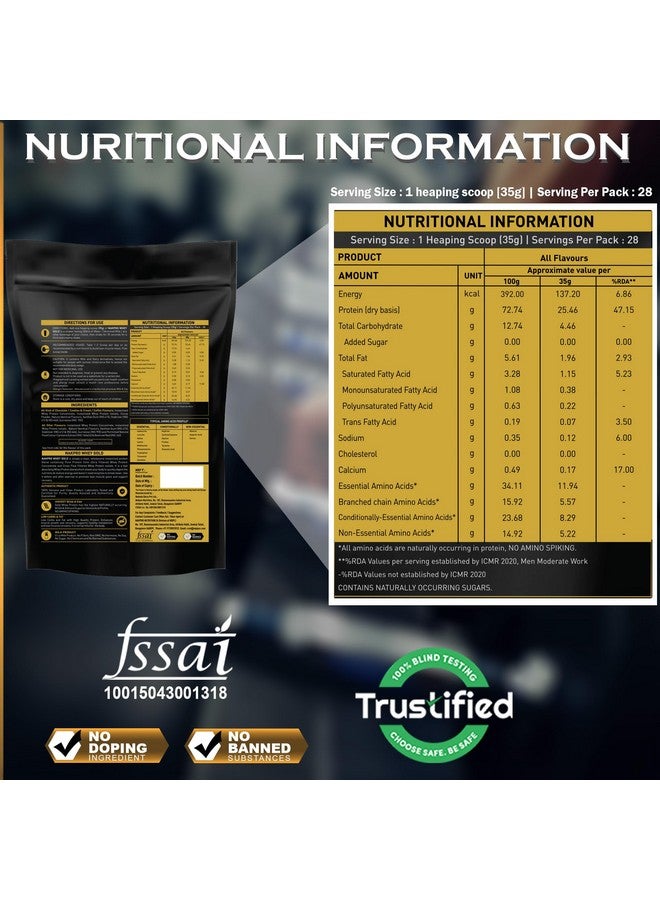 NAKPRO GOLD 100% Whey Protein Concentrate | 25g Protein, 5.5g BCAA | Easy Mixing, Low Carbs, Easy Digesting Whey Protein Supplement Powder for Men, Women & Athletes | 1 Kg Cream Chocolate Flavour (30 Servings) - Image 3