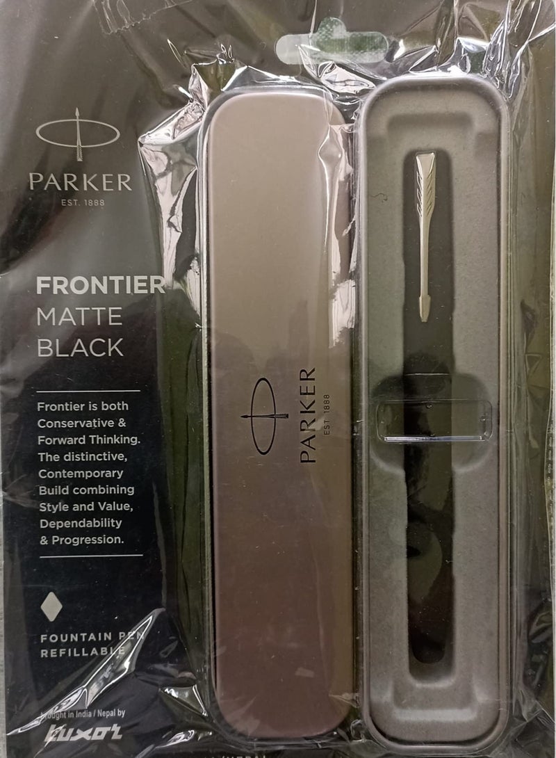 باركر قلم حبر باركر فرونتير باللون الأسود المطفي والذهبي | مثالي للاستخدام الاحترافي | قلم النخبة لأغراض الشركات - Image 1