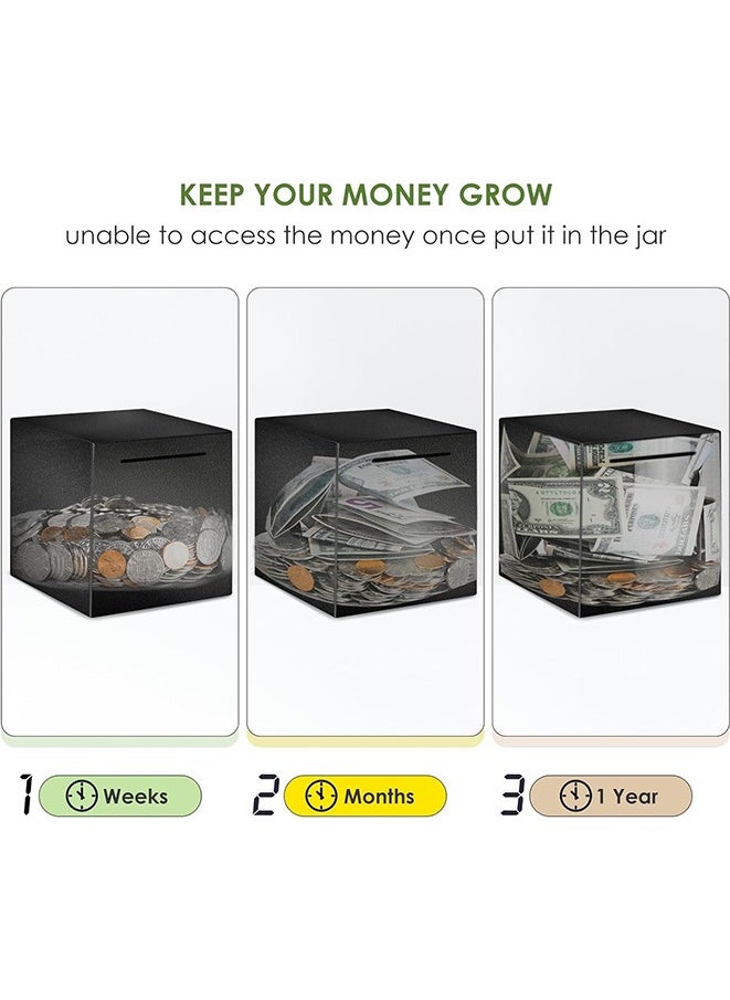Generic Piggy Bank Made of Stainless Steel Piggy Banks for Adults Coin Bank Can Only Save The Piggy Bank That Cannot be Taken Out( Must Break to Open)- 12*12*12 cm square  - Image 3