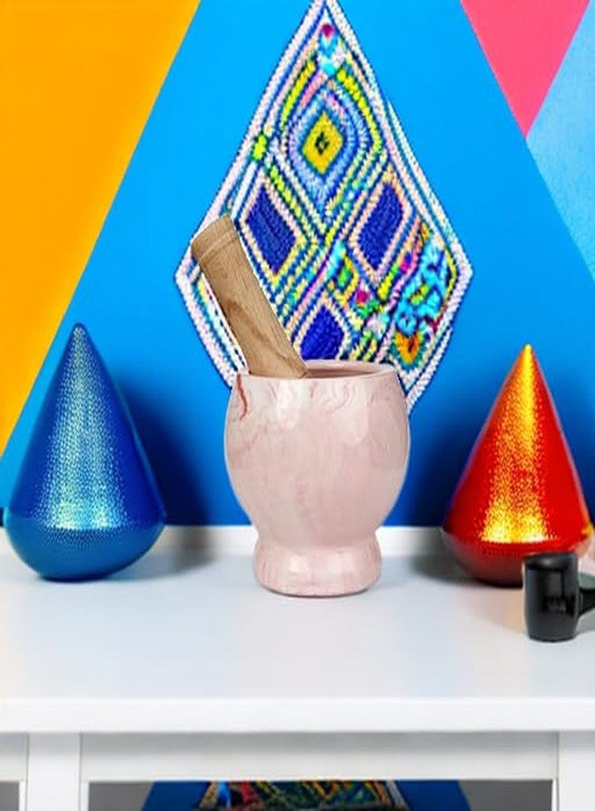 HPYNPES Mortar and Pestle Set- Ceramic Kitchen Mortar and Pestle for Spices, Herbs & More- Durable Mortar with Anti-Slip Base and Sturdy Wooden Pestle with Finest Grinding Ability- 2.6 Cups Capacity - Image 5