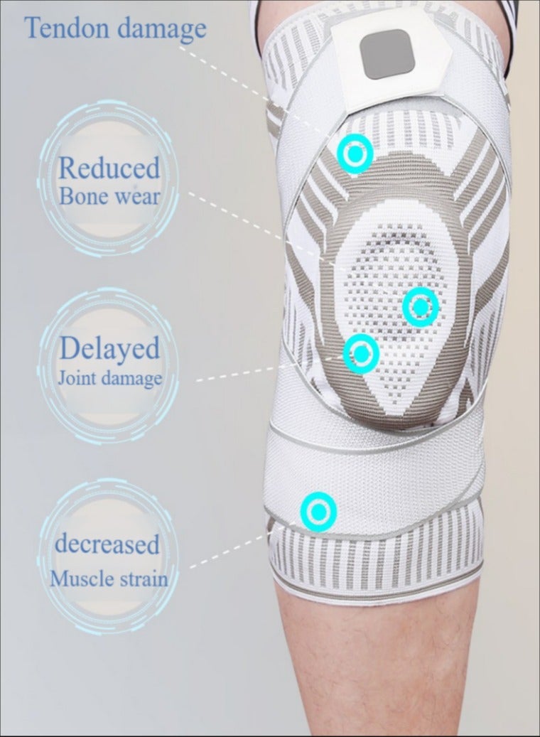 شفاء الحياة دعامة ركبة احترافية من السيليكون، دعامة ركبة احترافية للرجال، دعامة ركبة للرجال، دعامة ركبة للنساء، مناسبة للجري، الرباط الصليبي الأمامي، المفاصل، مناسبة للأشخاص الذين يتراوح محيط ركبتهم العلوي 56-62 سم - 2 قطعة - Image 2