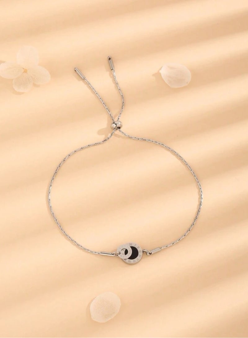 Equal Stylish Silver Plated Stainless Steel Bracelet For Women - Image 1