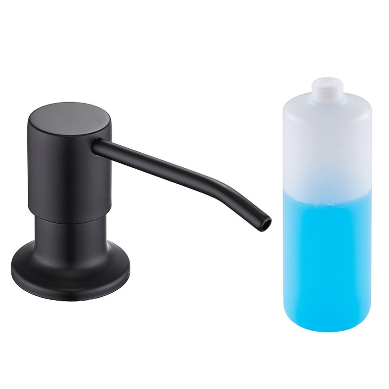 Soap Dispenser for Kitchen Sink Matte Black Lotion Dispenser for Kitchen Sink Stainless Steel Sink Soap Dispenser 13 OZ Bottle Built in Design Refill from The Top