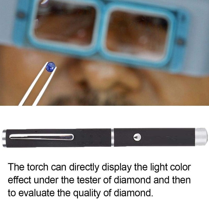 woobles Jewelry Identification Tool, Jewelry Fire Color Pen, Jewelry Identification Tool Portable Electronic Diamond Tester Flashlight Torch Pen for Diamond Crystal Agate Jade Stone Hardness Gems Testing Tool - Image 1