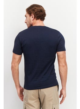 Tailored Recreation Men Crew Neck Short Sleeve Graphic Print T-Shirt, Navy  - Image 2