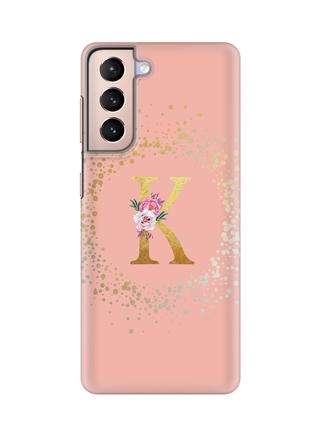 Stylizedd Monogram Slim Cover for Samsung Galaxy S21 Plus 5G Case Custom Initials Letter Floral Pattern Snap Series Mobile Cover Matte Alphabet  - K (Rose Pink) - Image 1