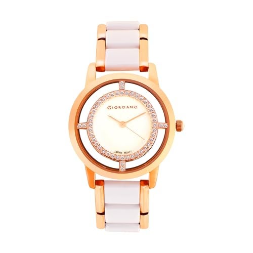 Giordano Analog Wrist Watch for Women Stylish Metal Strap with Water Resistant 3 Hand Mechanism for Girls & Ladies to Compliment Your Look/Ideal Gift for Female - GZ-60036 - Image 2