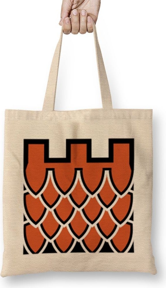Baskı Dükkanı Print Shop Art Estampas Camisetas R6 - Castle Cloth Bag Long Handle