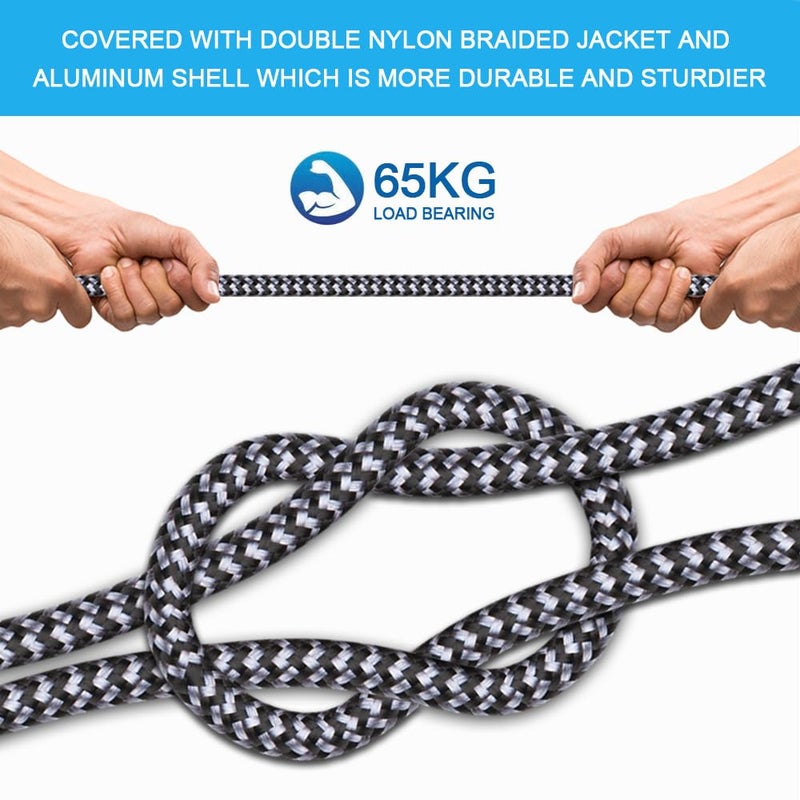 TAKAGI for iPhone Charger, [MFi Certified] Lightning Cable 3PACK 6FT Nylon Braided USB Charging Cable High Speed Transfer Cord Compatible with iPhone 14/13/12/11 Pro Max/XS MAX/XR/XS/X/8/iPad(Black) - Image 4