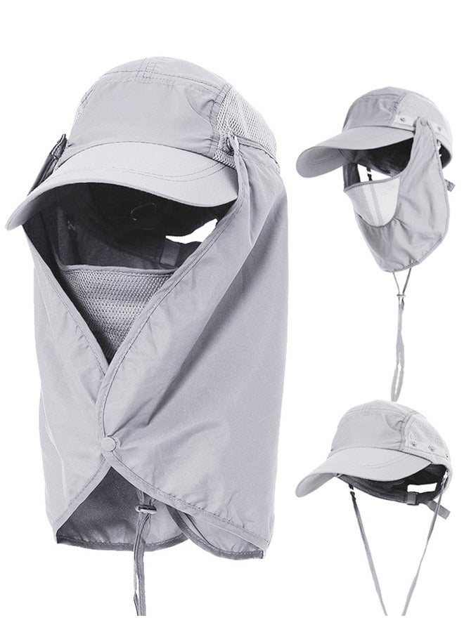 Generic Foldable Sun Cap, Fishing Hats, UPF 50+ Protection Caps with Face Mask Neck Flap - Image 1