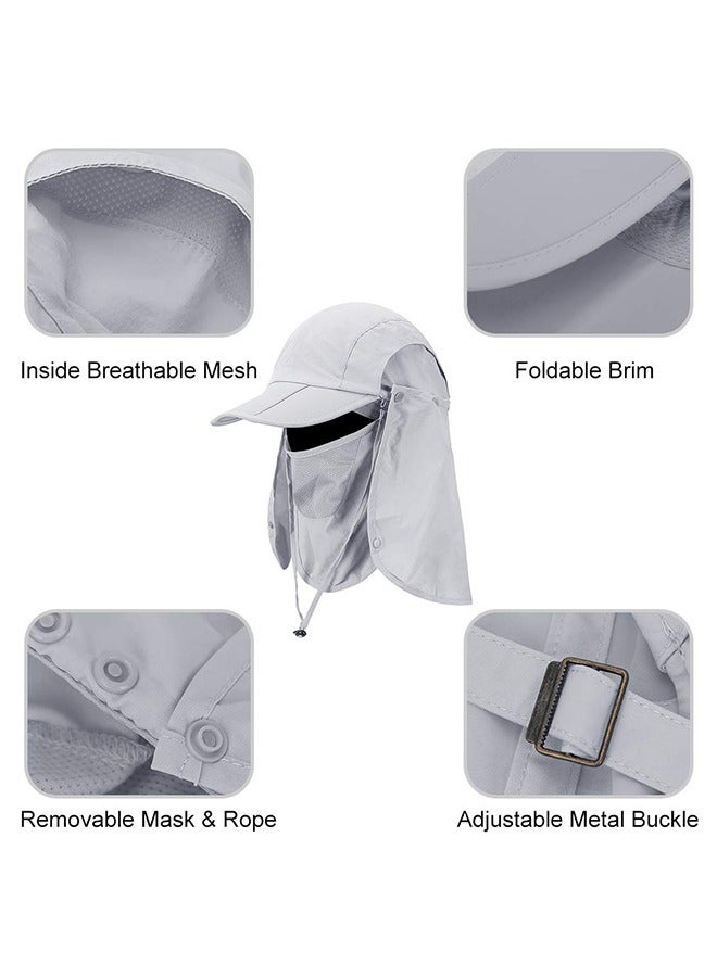 Generic Foldable Sun Cap, Fishing Hats, UPF 50+ Protection Caps with Face Mask Neck Flap - Image 3