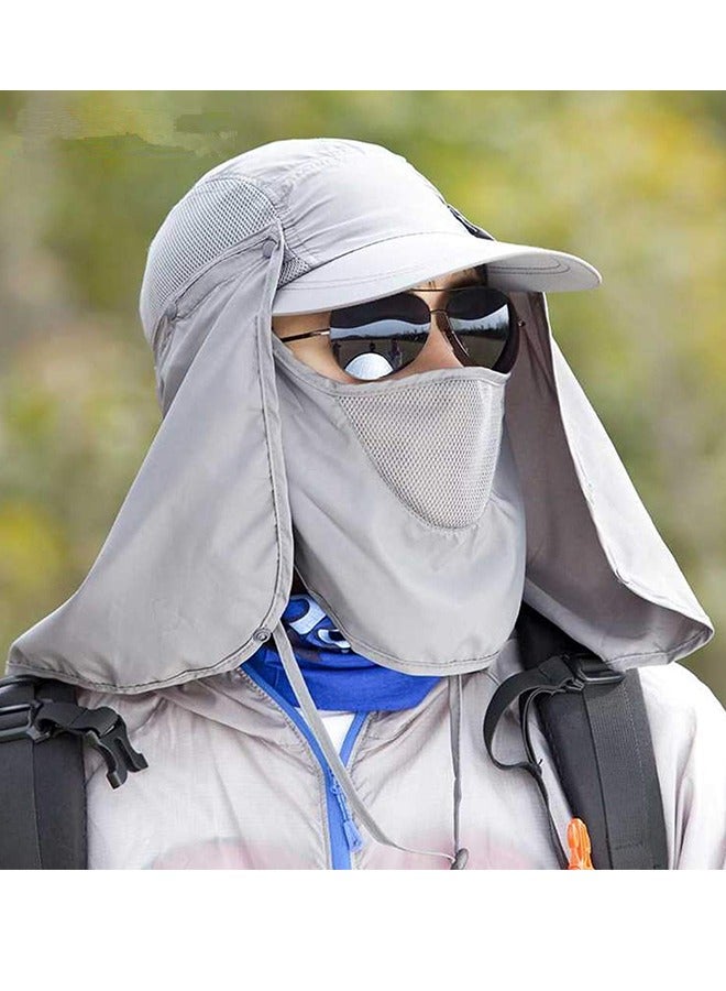 Generic Foldable Sun Cap, Fishing Hats, UPF 50+ Protection Caps with Face Mask Neck Flap - Image 4