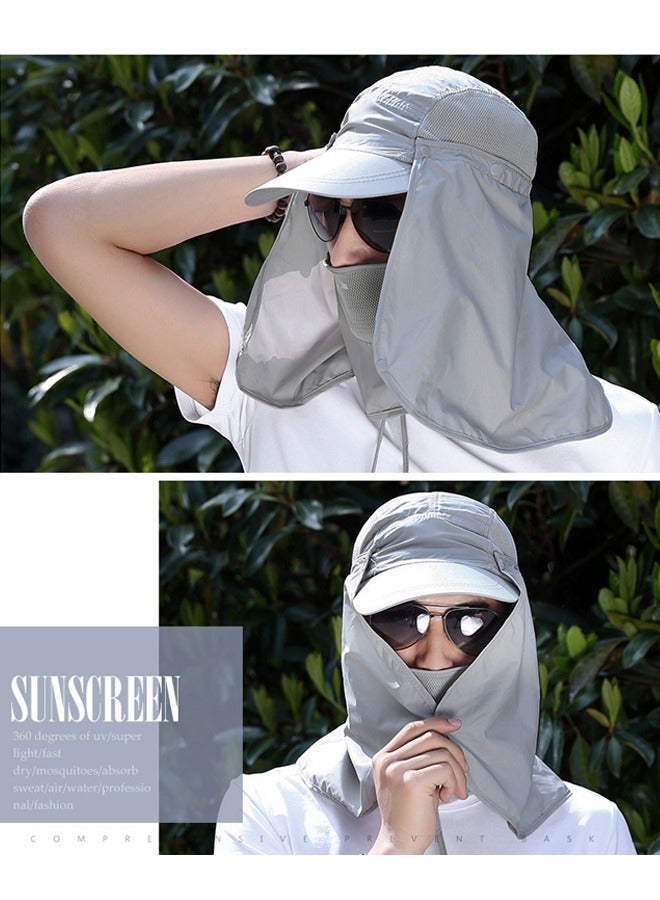 Generic Foldable Sun Cap, Fishing Hats, UPF 50+ Protection Caps with Face Mask Neck Flap - Image 5