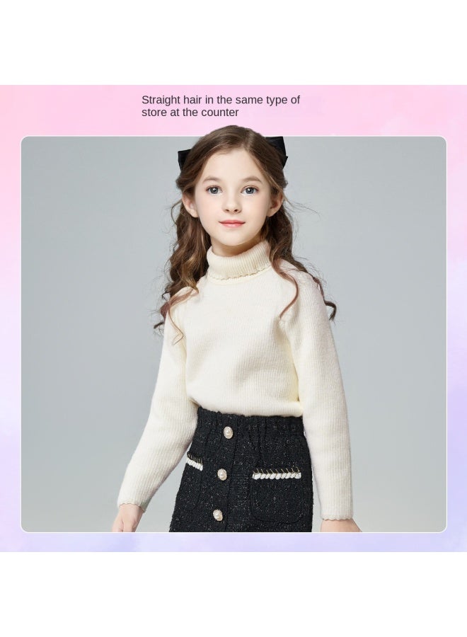 DEESHA 【counter Collection Basic High-neck Knitted Sweater】ملابس البنات للخريف والشتاء، ملابس الشتاء للأطفال المتوسطة والكبيرة، سترة الأطفال - Image 2