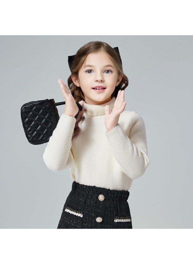 DEESHA 【counter Collection Basic High-neck Knitted Sweater】ملابس البنات للخريف والشتاء، ملابس الشتاء للأطفال المتوسطة والكبيرة، سترة الأطفال - Image 3