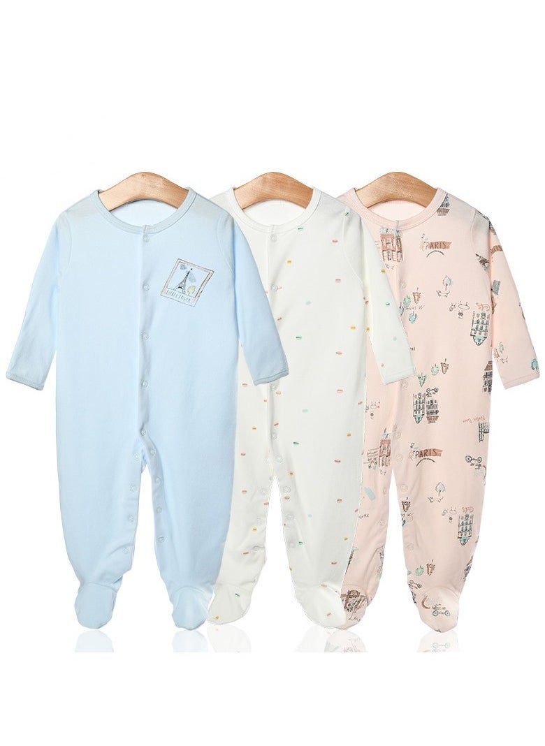 RedMapleTEK Infant And Toddler One-Piece Long-Sleeved Crawling Suit 3-Piece Set - Image 1