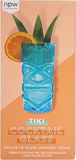 NPW -USA Happy Hour Tiki Cocktail Glass, Blue - Image 1