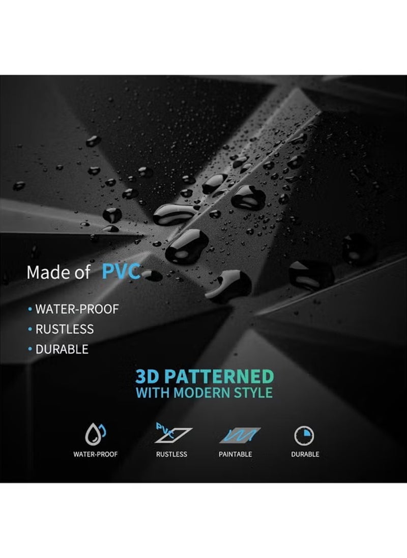 EzzySo - 12 قطعة لوحة حائط ثلاثية الأبعاد من مادة PVC ثلاثية الأبعاد بتصميم ماسي غطاء حائط مزخرف لغرفة المعيشة وغرفة النوم والمكتب كل منها 30 × 30 سم - Image 1
