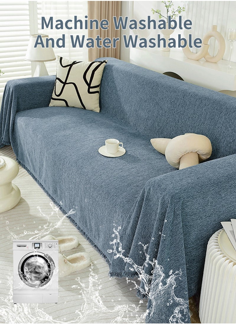 LEOKOR 3 Seat Oversized Chenille Durable Sofa Cover Soft Four Seasons Universal Sofa Cover All-Inclusive Sofa Cover Furniture Cover 180*300 CM  - Image 4