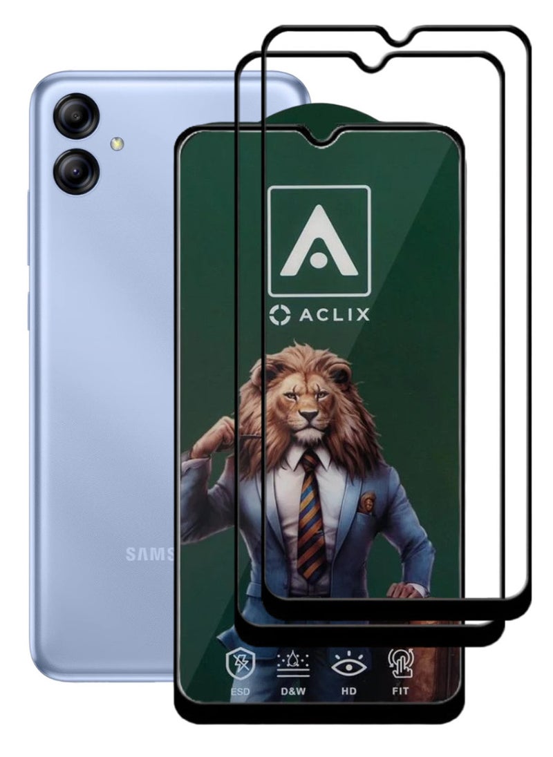 ACLIX 2 Pieces Antistatic ESD Dustproof Premium Quality High Definition Tempered Glass Screen Protector Designed For Samsung Galaxy A04e - Image 1