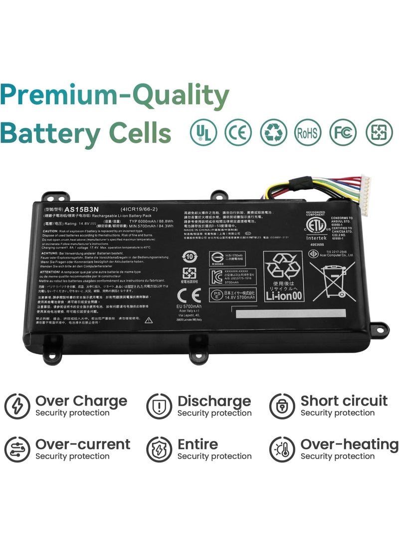 Terabyte AS15B3N Battery for Acer Predator 15 G9-591 G9-591G G9-592 G9-592G G9-593 Predator 17 G5-793 G9-791 G9-791G G9-792 G9-792G G9-792G G9-792G G9-792G G9-792G G9-792G G993 g -973 17 X GX-791 - Image 5