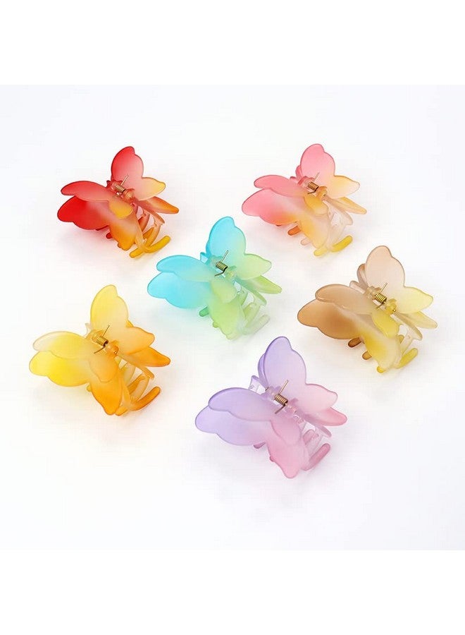 Samyak Trendy 6 Pcs Double Shaded Butterfly Hair Claw Clips Jaw Clamp Clutchers For Women & Girls Hair Accessory Set,Multi - Image 1