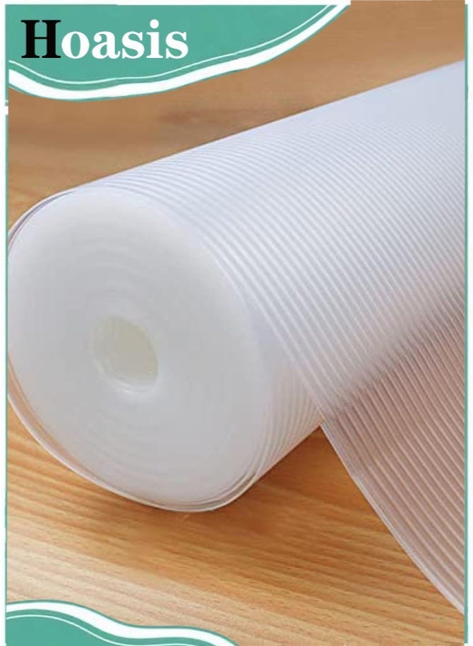 Hoasis Shelf Liner 30x500cm, Non-Slip Cabinet Liner Non-Adhesive Drawer Mats, Food-Grade EVA Washable Oil-Proof Mat for Kitchen Cabinets, Refrigerator, Shelves, Desks - Image 1