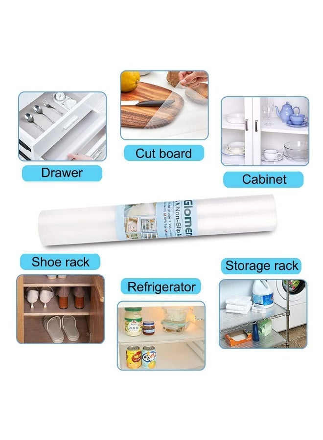 Hoasis Shelf Liner 30x500cm, Non-Slip Cabinet Liner Non-Adhesive Drawer Mats, Food-Grade EVA Washable Oil-Proof Mat for Kitchen Cabinets, Refrigerator, Shelves, Desks - Image 2