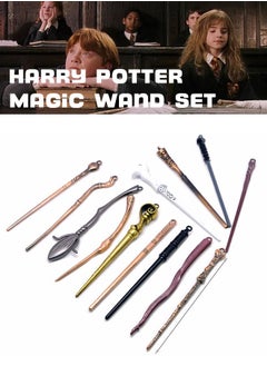 GROIC 13 Pieces Harry Potter Magic Wand Set for Kids Creative Cosplay Stick Costume Decoration Accessories with Keychain Necklace in Gift Box  - Image 2