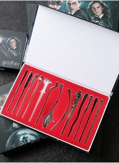 GROIC 13 Pieces Harry Potter Magic Wand Set for Kids Creative Cosplay Stick Costume Decoration Accessories with Keychain Necklace in Gift Box  - Image 4