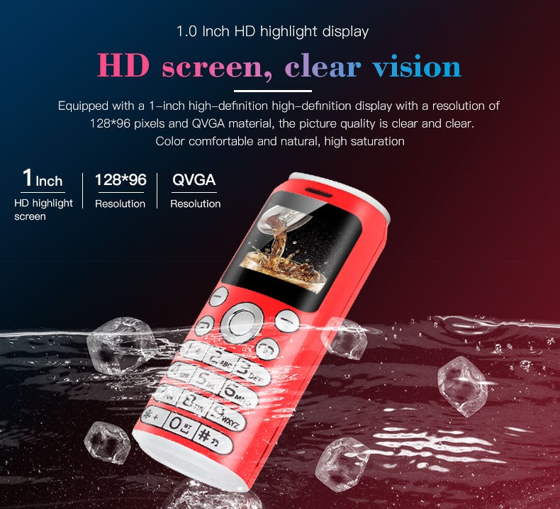 Generic (Unbranded) Mini Mobile Phone Satrend K8/x8 1.0 Cola Shape Telefone Bluetooth Dialer Call Recorder Cellphones Blue - Image 2