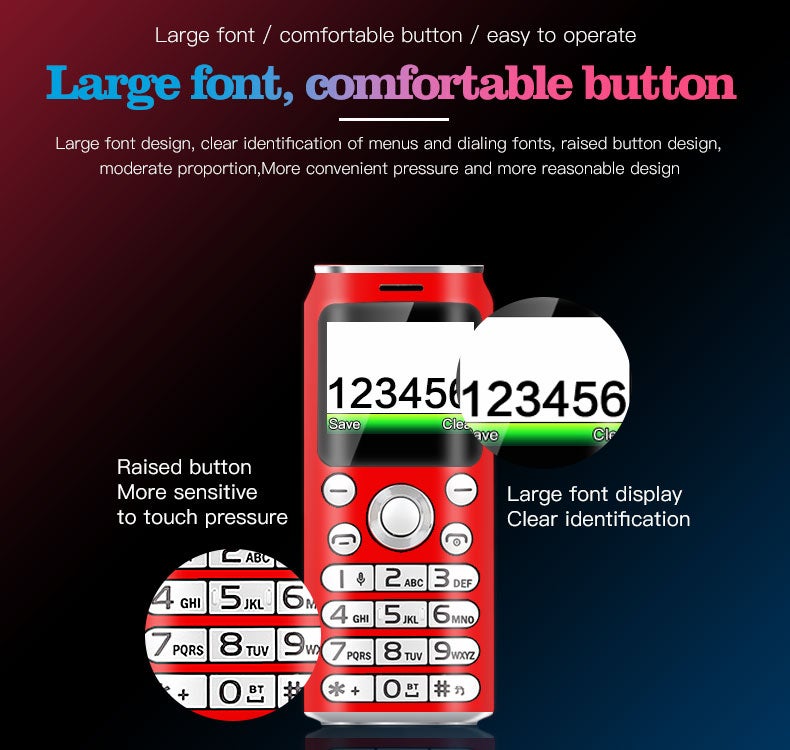 Generic (Unbranded) Mini Mobile Phone Satrend K8/x8 1.0 Cola Shape Telefone Bluetooth Dialer Call Recorder Cellphones Blue - Image 3