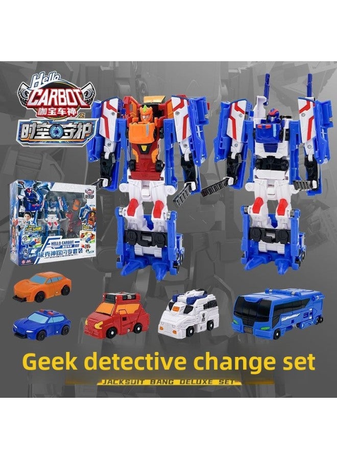 Kabao Car God Reload Return Fire King Driver Elite Edition Children's Classic Transforming Robot Boy Toy-Color:Geek Detective Flash Set  - Image 1