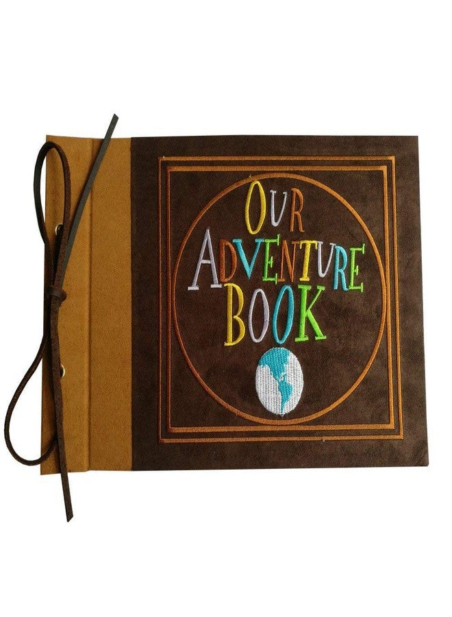 LINKEDWIN Our Adventure Book, Suede Cover Embroidered Scrapbook with Pixar Up Themed Postcards, Wedding and Anniversary Photo Album, Memory Keepsake, 11.6 x 7.5 inches, 80 Pages - Image 1