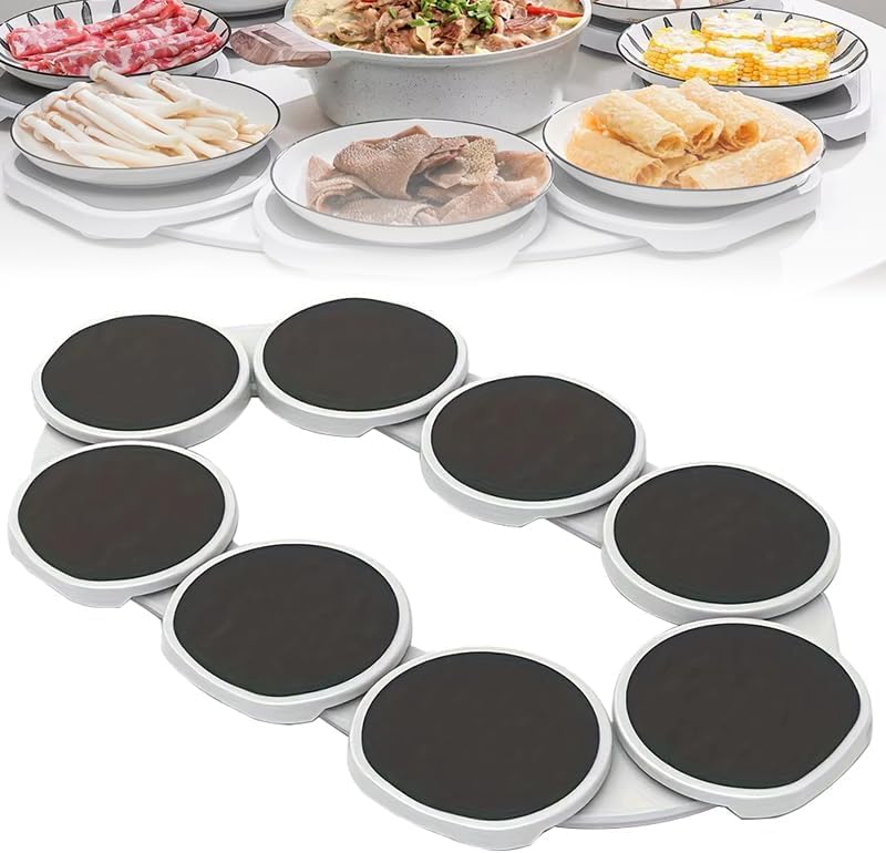 Luteti Luteti Lazy Susan Tabletop Organizer, Tabletop 360° Rotating Serving Tray for Rectangular & Oblong Tables, Turntable Tray Expandable, Reusable Portable, for Kitchen Pantry Cabinet Dining Table  - Image 1