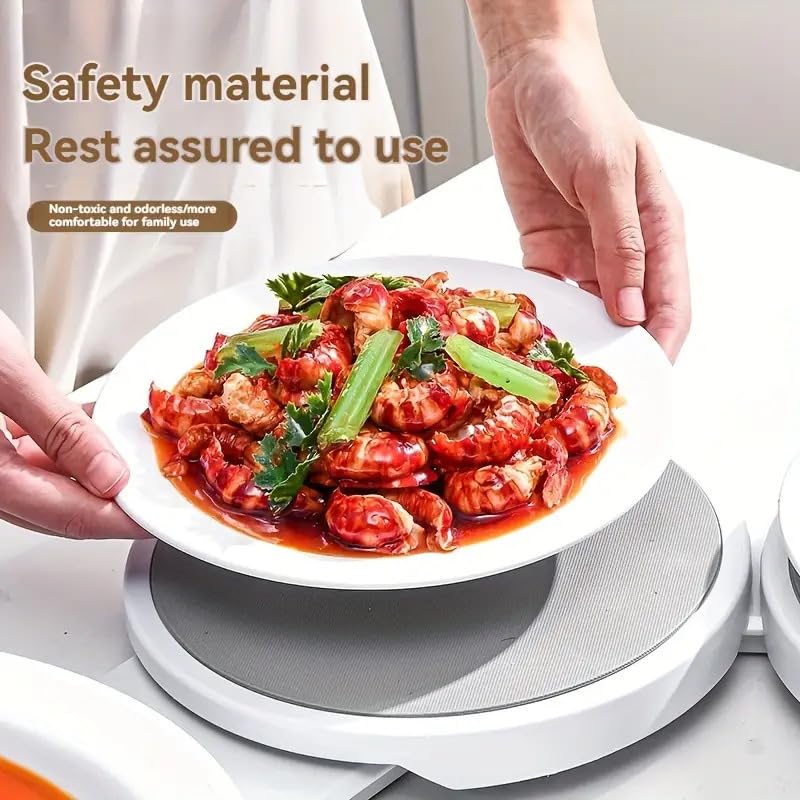 Luteti Luteti Lazy Susan Tabletop Organizer, Tabletop 360° Rotating Serving Tray for Rectangular & Oblong Tables, Turntable Tray Expandable, Reusable Portable, for Kitchen Pantry Cabinet Dining Table  - Image 3