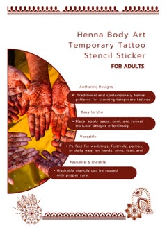 Henna Body Art Temporary Tattoo Stencil Sticker for Adults NAS107-Medium - pzsku/Z19432AFCD1407A3DF3F3Z/45/_/1734410272/20ef612f-3f2c-4b5a-b8bb-0389bdb09a5e