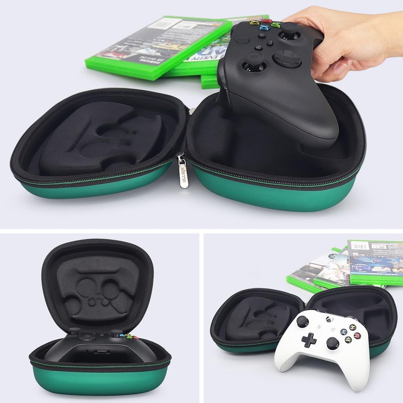 sisma Travel Case Compatible with Official Xbox Series X/S & Core Wireless Controller Hard Shell Storage Case Home Safekeeping Carrying Bag Deluxe Green Special Edition - Image 2