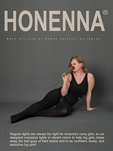 HONENNA Queen Plus Size Tights, 20+ Colors Women's Curves Semi Opaque Stockings Nylons Pantyhose 1X 2X 3X 4X 5X 6X, 1-6 Pairs (1 Pair-Black 3X-4X) - Image 3
