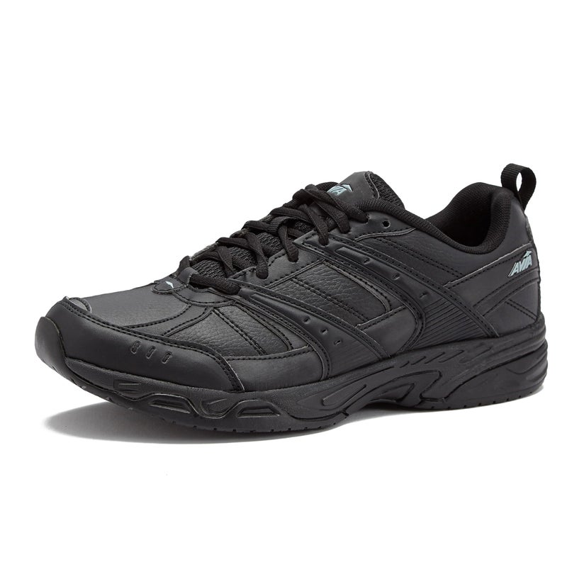 Avia Avi-Union II Non Slip Shoes for Men Food Service - Comfort Restaurant Slip Resistant Work Men's Sneakers- Black/Castle Rock, 11 Medium