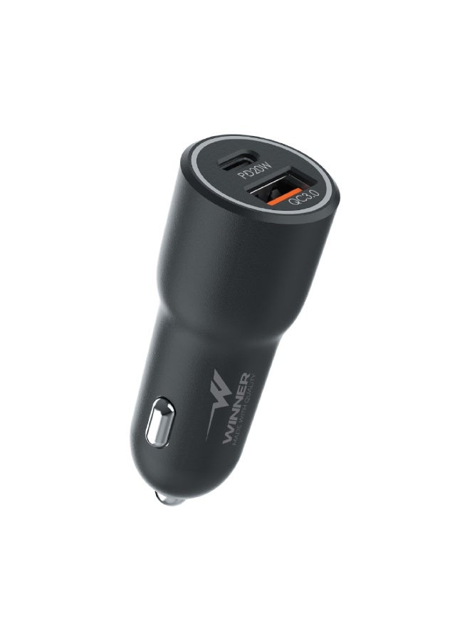 WE WINNER Winner  Car Charger 38 Watts (USB + Type-C) - Image 1